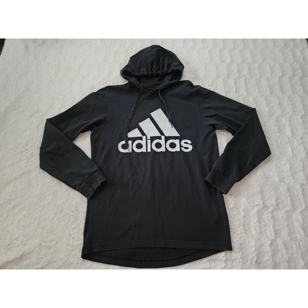 Adidas Hoodie Size Mens Small Logo Long Sleeve Knit Cotton Pullover